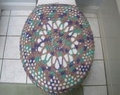 Crochet Toilet Seat Cover, Toilet Seat Cozy - Shadow Ombre (TSC2A)