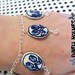 CLEARANCE SALE Blue Porcelain Tulips Charm Bracelet Shabby Chic  Easter Spring Flowers Handmade Jewelry
