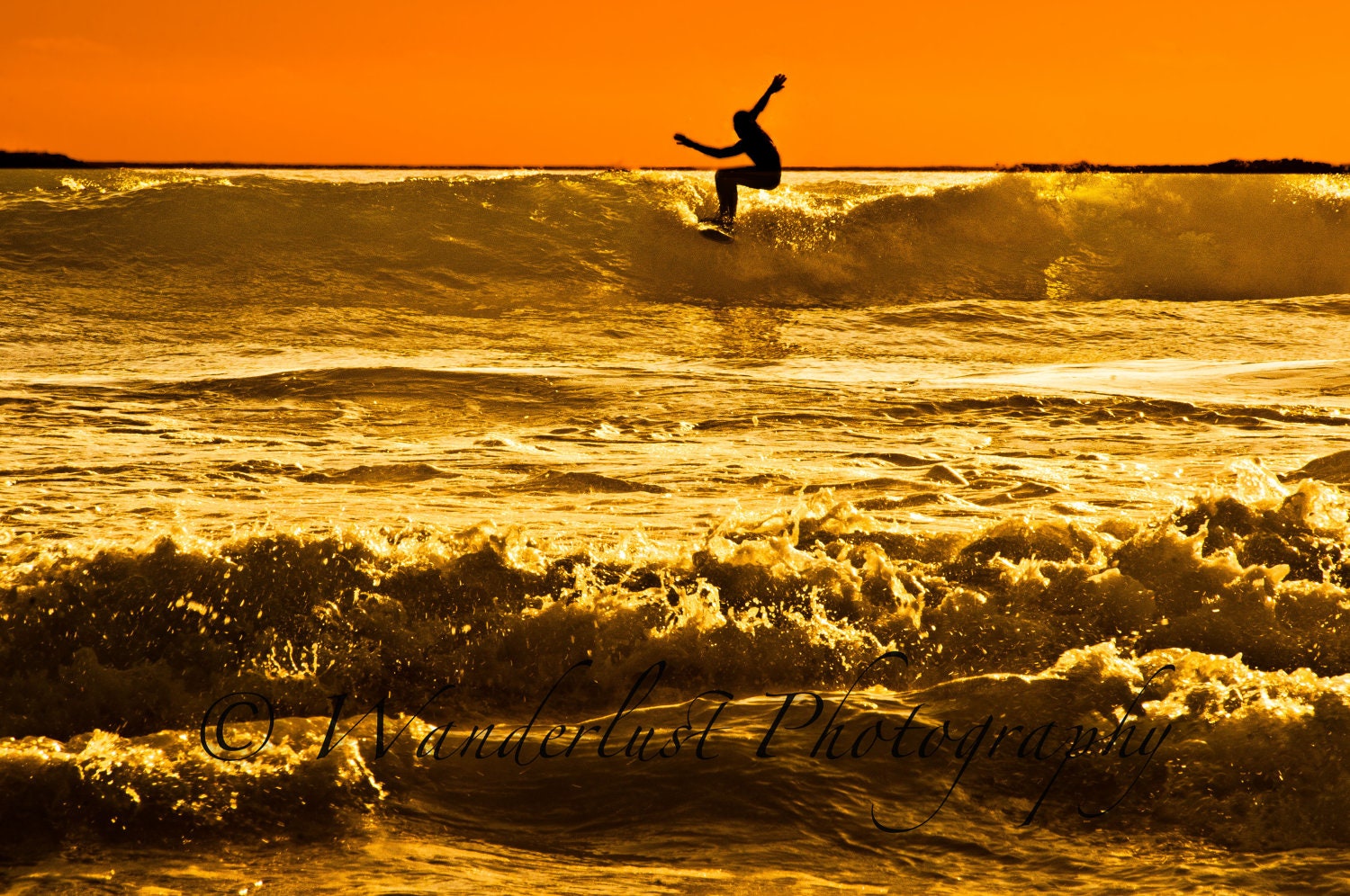 The Crazy Kook - Orange and Black Surfer 12x18 picture print