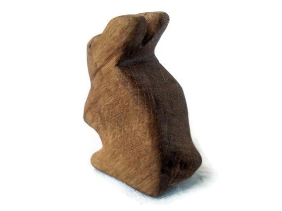 Wooden Toy Bunny Rabbit, Standing Waldorf Wood Toy Bunny