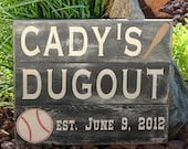 Reclaimed, painted and distressed wood sign - Rustic, Baseball, Wedding, Family Last Name, Home Decor, Wall Art, Typography