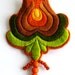 Hungaian "Matyó" folk rose brooch - autumn colours