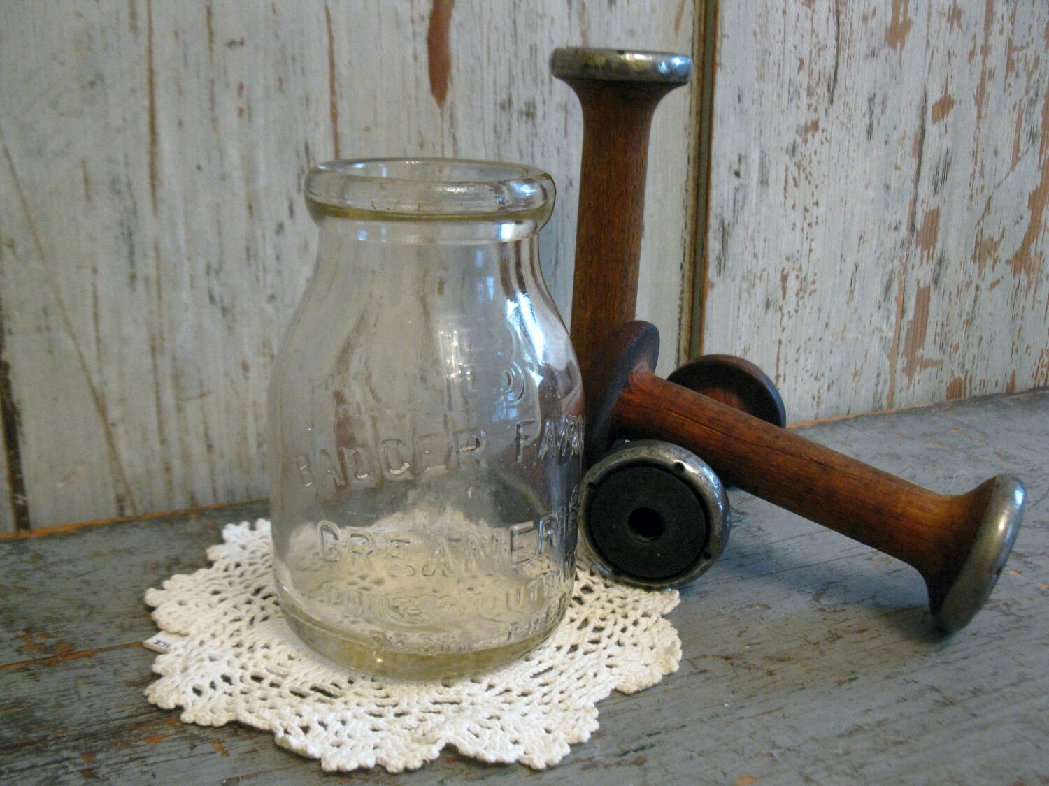 rare badger farms creameries / 1931 embossed half pint