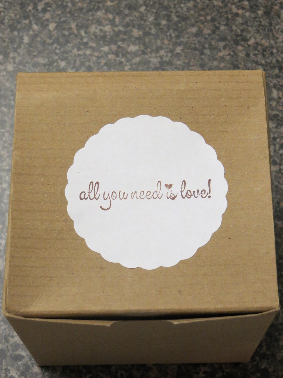 SALE - (12 count) All You Need is Love Favor Box Stickers, Custom Orders & Discounts Available