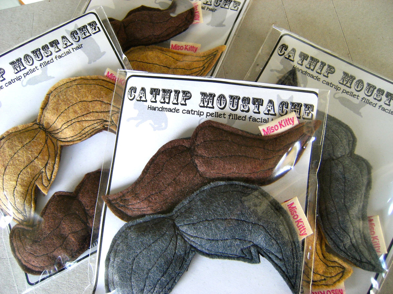 Catnip Moustache Toys Wool Felt