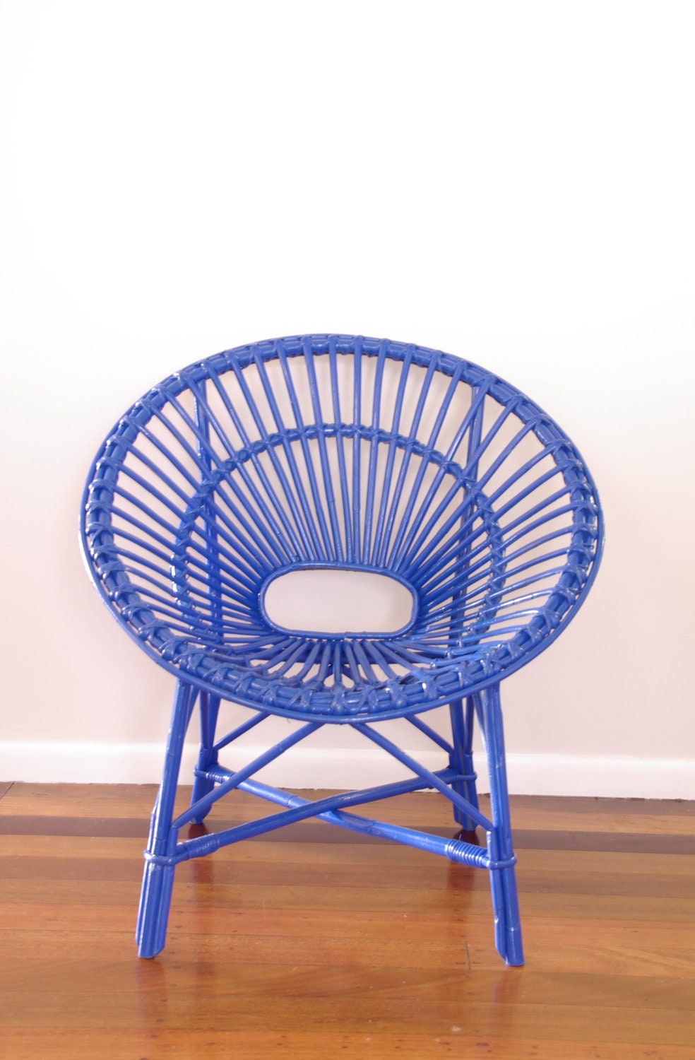 CUSTOM Upcycled Vintage Cane Saucer Chair - NeonVintageDesign