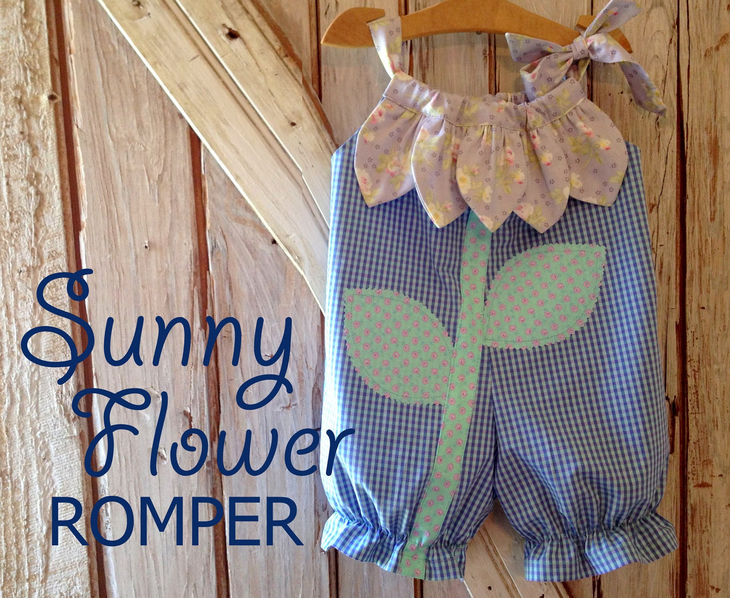 Sunny Flower - Pillowcase Romper Pattern. Baby Children Clothing Sewing Pattern. Easy Sew Sizes 1/2, 1, 2, 3, 4, 5, 6 included