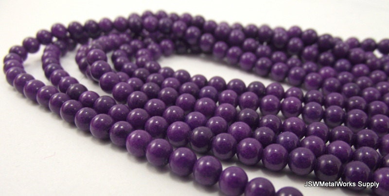 Mountain Jade Round Beads, Purple, 4mm, 16 Inch Strand, Whole Strand