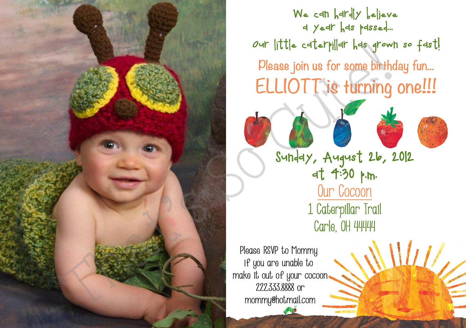 Very Hungry Caterpillar Printable Invitation Il_570xn