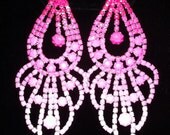 Handpainted Neon Rhinestone Earrings