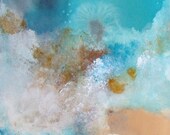 Abstract Art Original Painting Landscape Contemporary Art  Gouache Ink Decor Blue Gold Wall Art Abstract Drawing Modern Art Fine Art
