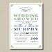 Printable Couples/Wedding Shower Invitation - Poster design in Green & Navy (BR47)