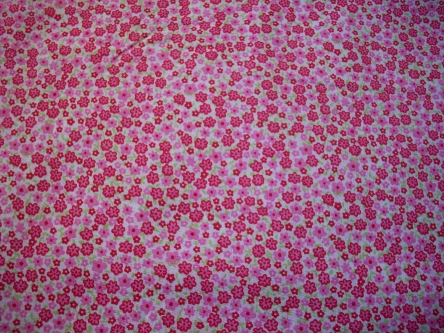 Pink Flower Cotton Lawn Fabric Yardage