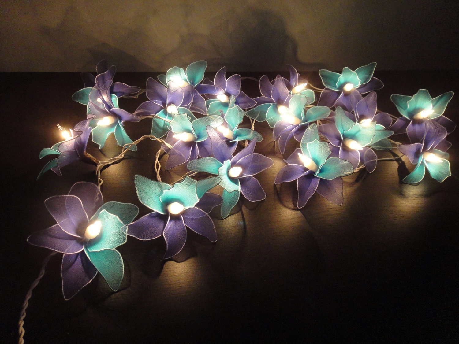 20 Blue-Deep blue-Orchid Flower Fairy String Lights Wedding Party Floral Home Decor 3.5m