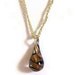 Lampwork Glass Drop Shaped Pendant with Gold and Black Swirls & Matching Earrings