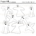 INSTANT DOWNLOAD - Ghost Doodles Clip Art - For Personal and Commercial Use - Digital Design