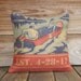 Personalized Anniversary Pillow, Burlap Feed Sack Pillow Cover, 16x16