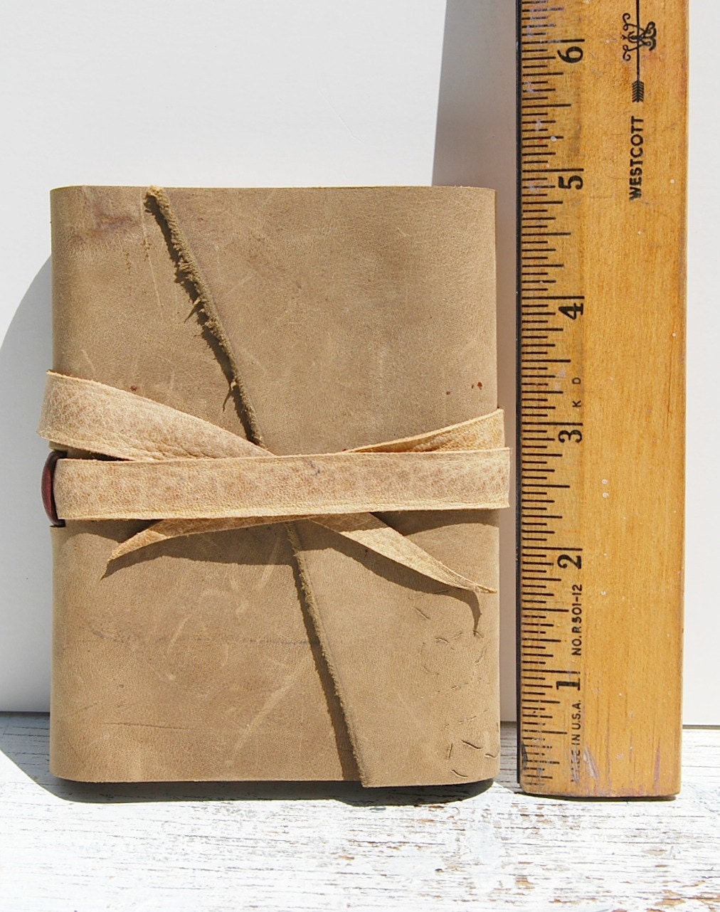 Leather Bound Journal Handmade Pocket Travel Diary Art Notebook Silkscreen (030)