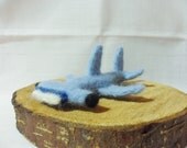 Needle Felted Hammerhead  Shark -  miniature hammerhead shark figure - 100% merino wool  - wool felt shark