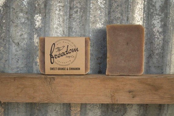 Sweet Orange & Cinnamon Soap, Palm Oil Free Soap, Vegan Soap, Handmade Soap, Cold Process Soap