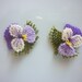 10 HANDMADE TURKISH OYA , 10 pcs handmade needle lace flowers,crochet flowers,oya flowers,Turkish crochet violet flowers purple and white