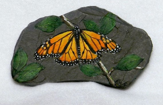 Monarch Butterfly Acrylic on Slate