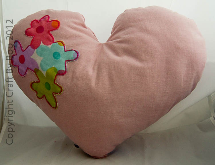 Pink heart shaped cushion