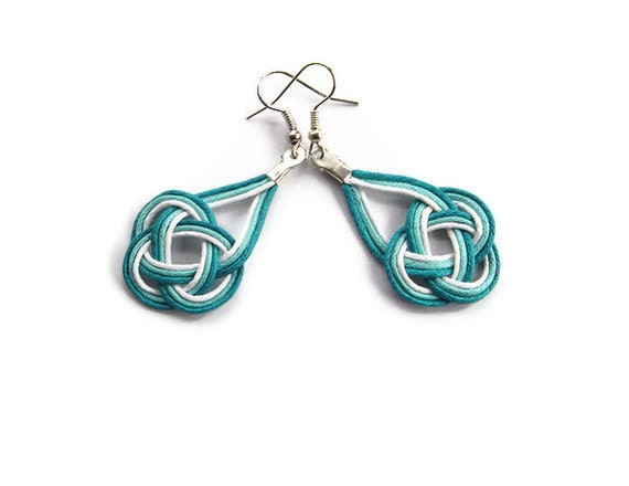 Knot earrings, Cord Knot Earrings, Dangle Knot Earrings, Macrame, Statement Earrings, Celtic Knot, Sailor Knot, Gift for Her, Gift ideas