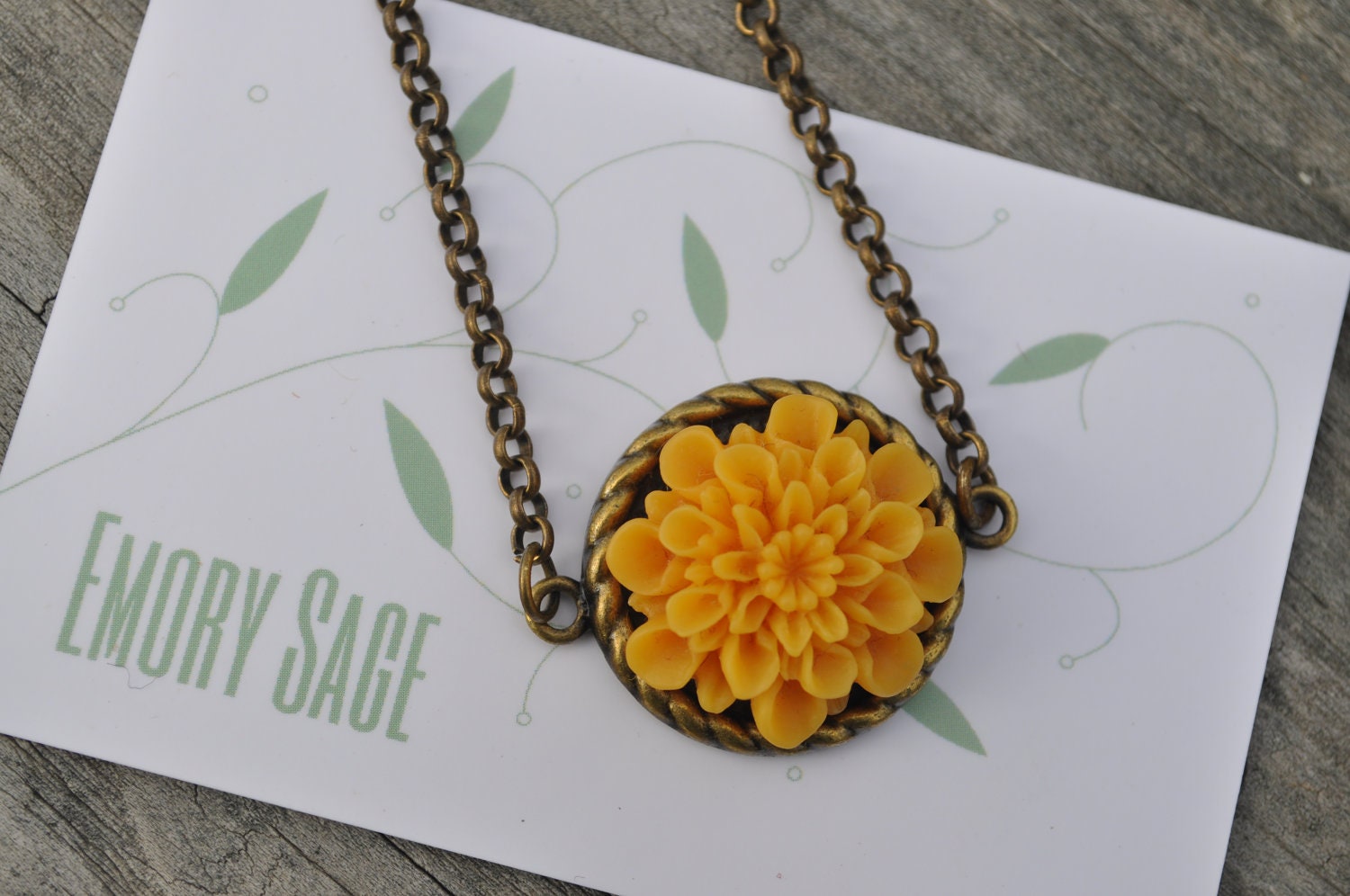 Chrysanthemum Necklace - Pumpkin Orange