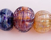 Item 3009 Silver glass blown hollows, set of 5 soft glass beads