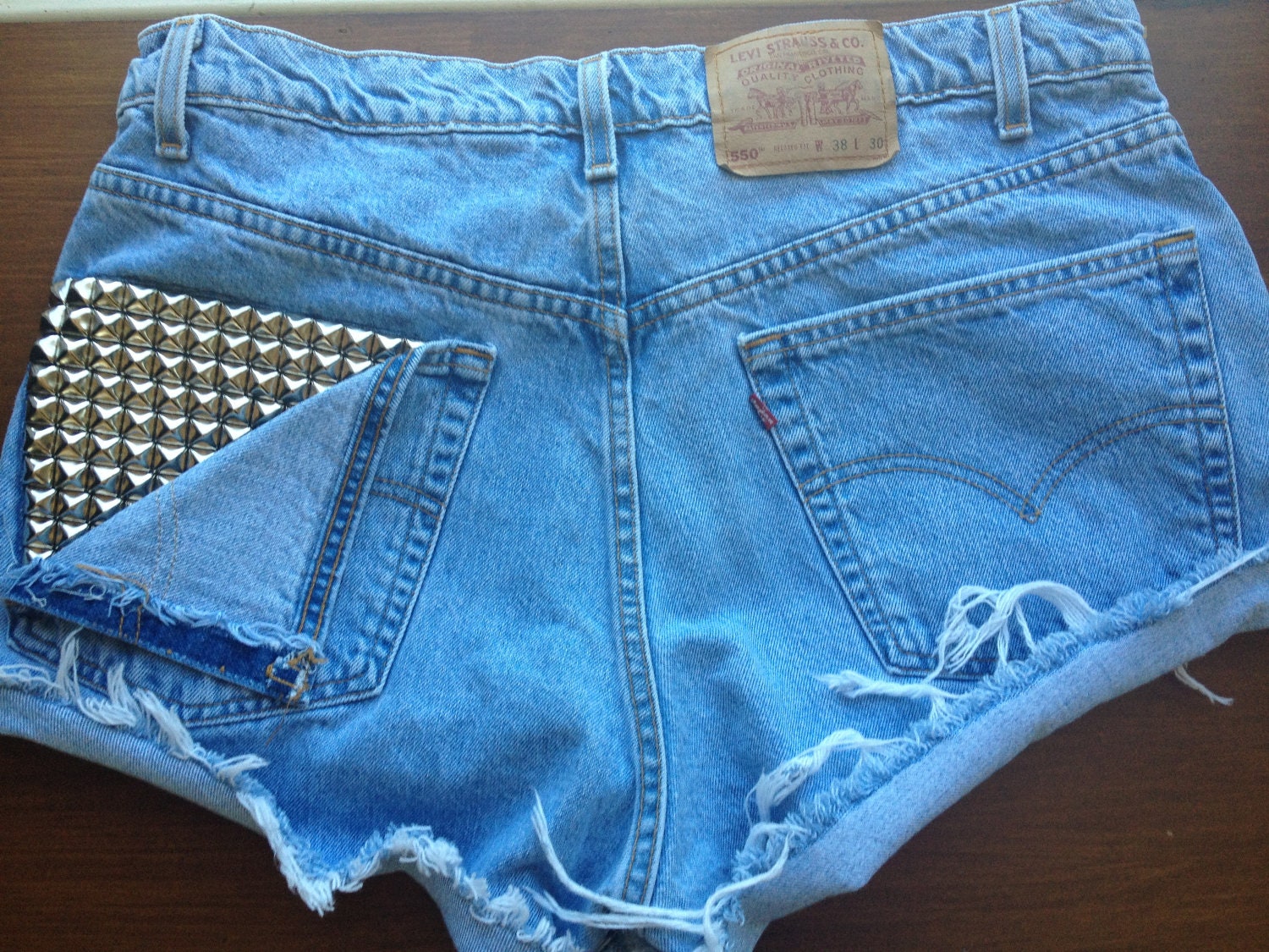 High Waisted Studded Shorts