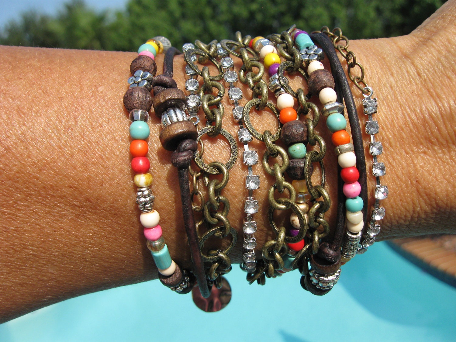 Boho...Hippie Girl....Endless Leather....Chain......Multi-Media Wrap