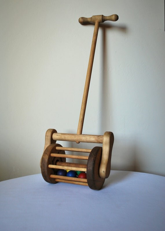 Vintage Wooden Push Toy by loveydoveydecor on Etsy