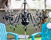 Victorian Mod Custom Chandeliers in any color  //pink, turquoise blue, black, green, purple, Zebra, & more// - MEDIUM