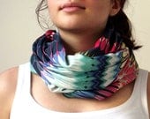 Infinity Scarf Zigzag Pattern Geometric Tribal Print Chevron Loop Scarf Circle Scarf