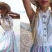 Cotton Candy - vtg 50's circle skirt PASTEL pink blue SWING sun maxi dress PAN collar 60's rockabilly