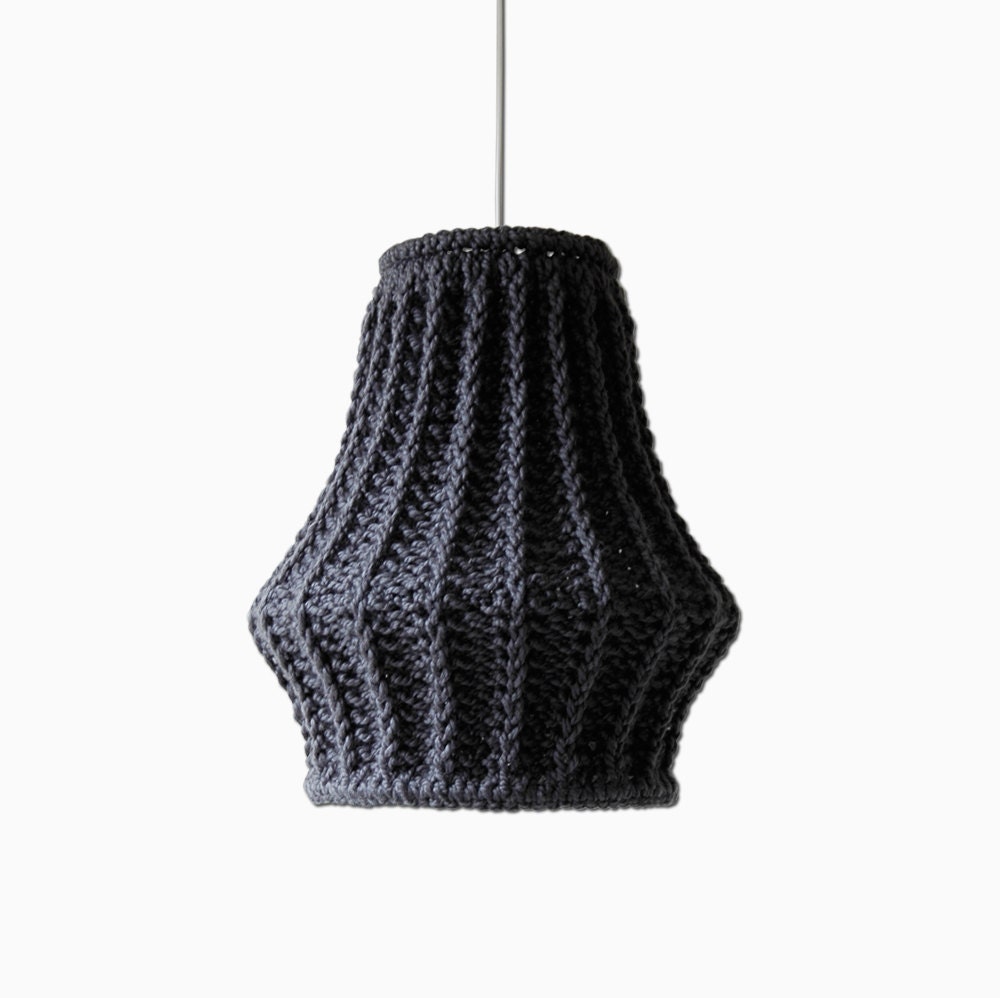 Oversize Knit Lampshade JUULA / Chunky Knit / Pendant Light  / Unique Knitted Home Decor  / Hanging Shade - Made-to-Order