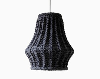 Oversize Knit Lampshade JUULA / Chunky Knit / Pendant Light  / Unique Knitted Home Decor  / Hanging Shade - Made-to-Order