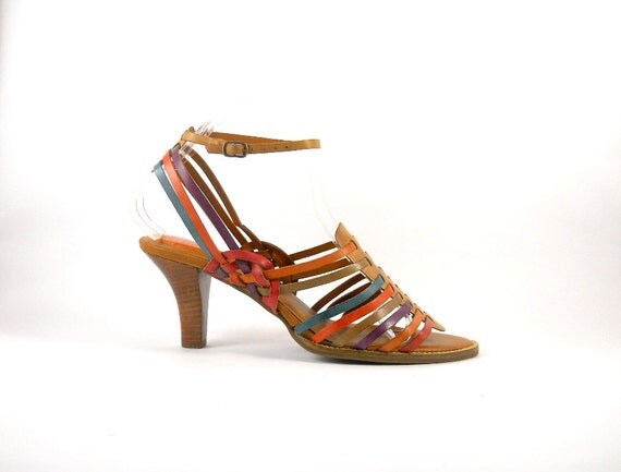 wide fit tan heeled sandals