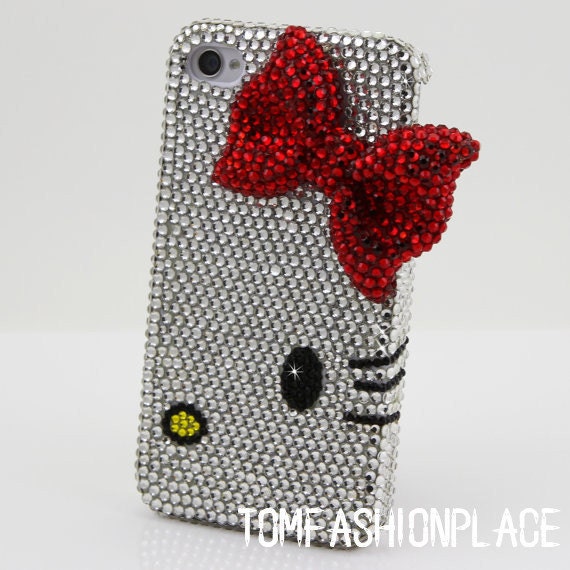 Bows cat half face iphone 5 case iphone 4 case iphone 4s case bling samsung galaxy s4 case samsung galaxy s3 case galaxy s2 case note 2 case