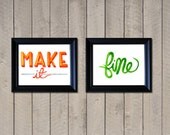 Two  4" x 6" Colorful Watercolor Prints : UNFRAMED