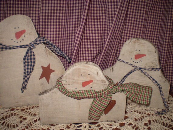 Items similar to Primitive Snowman Wood Pattern on Etsy