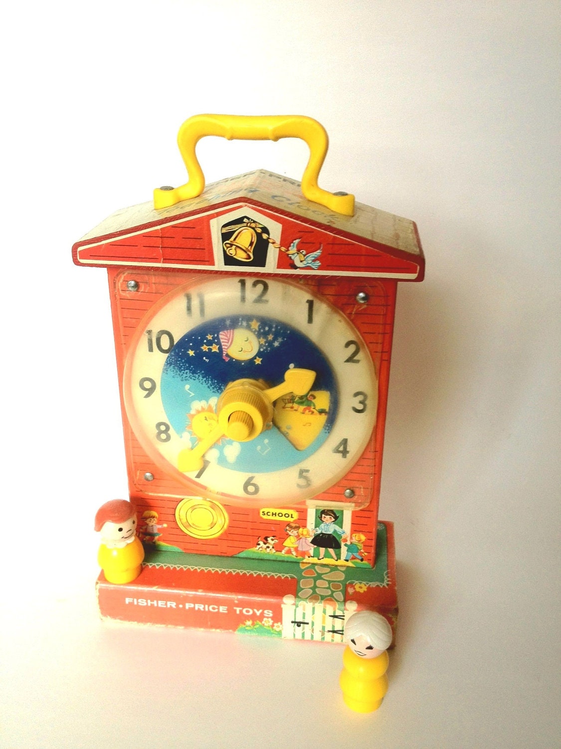 Vintage Fisher Price Learning Clock by stripedbluebag on Etsy