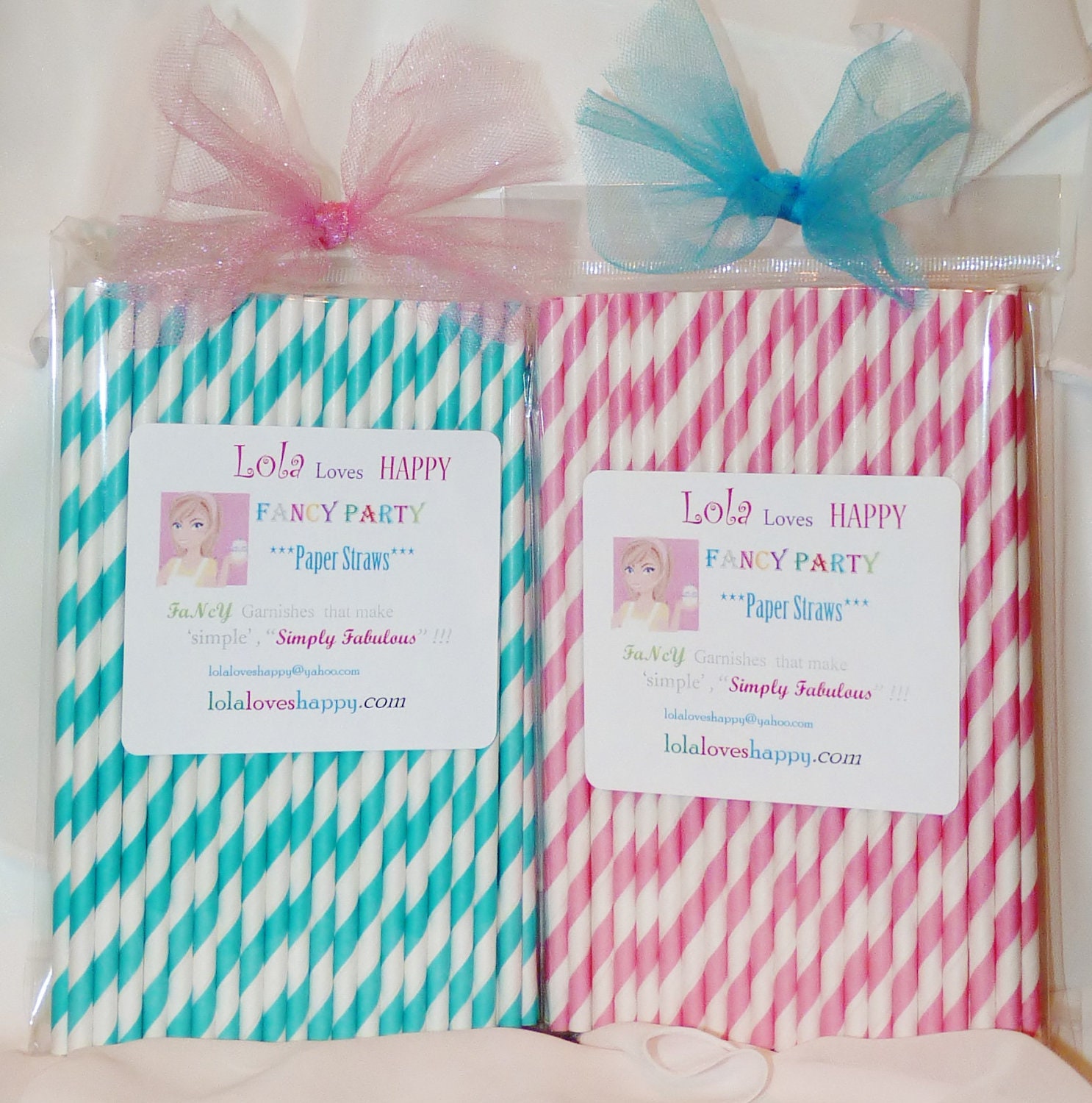 ShAbbY ChIc CoTTaGe Paper Straws, 50 assorted VinTagE Pink and ShaBBy Aqua Striped Paper Straws, Party, Wedding, Events Il_570xn