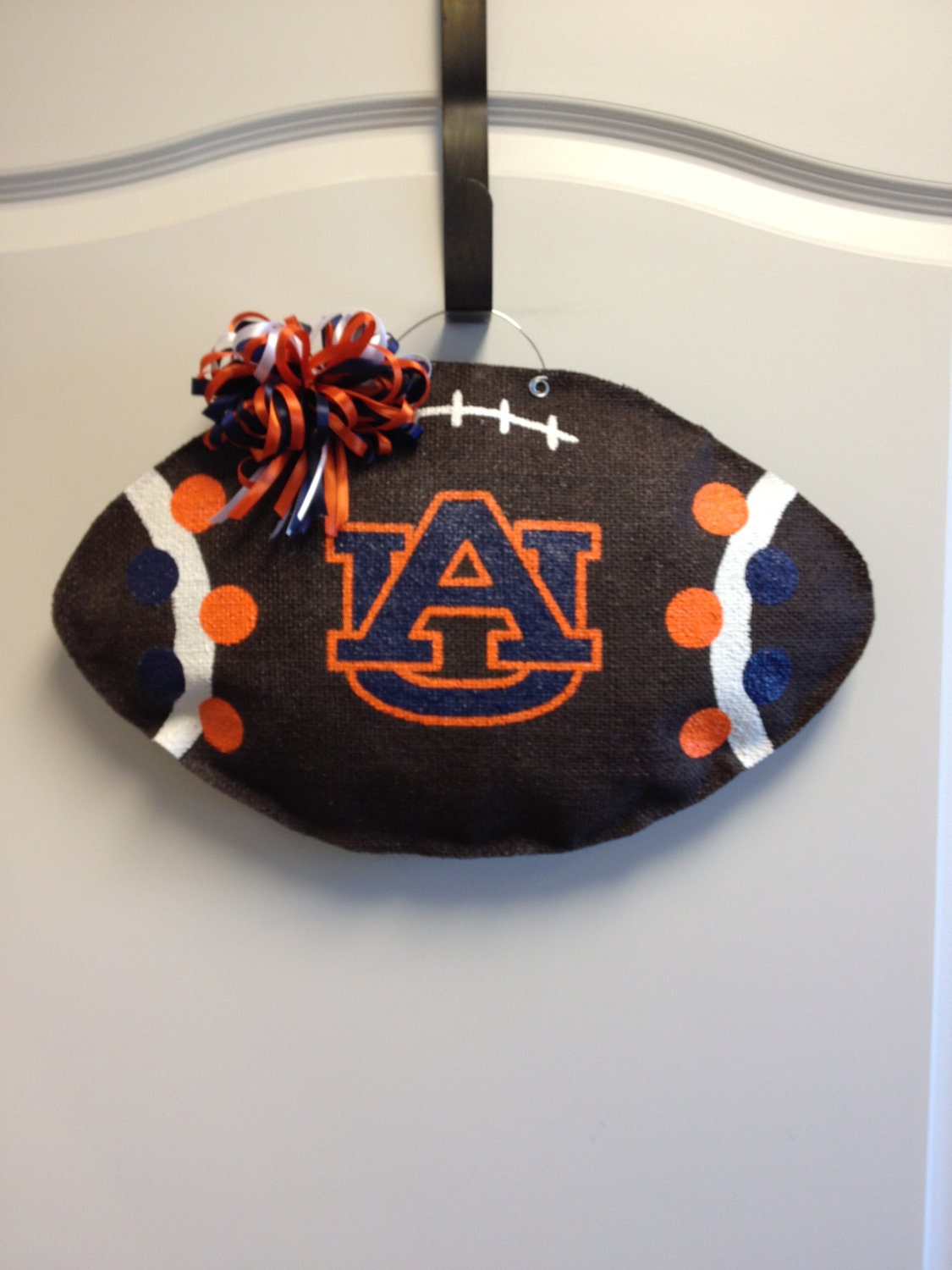 Auburn Tigers Football Burlap Door Hanger
