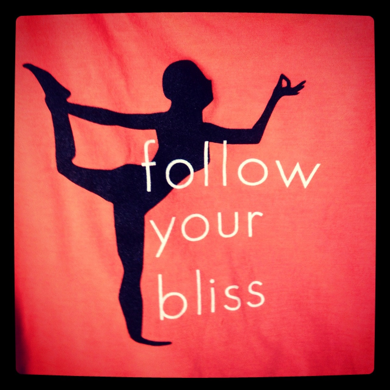 Follow Your Bliss - Coral Yoga Tank.   Size: S/M/L