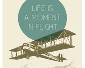 Flying Airplane Print, Mid Century Style