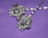 Upcycled Art Deco Style Rhinestone Hair Pins