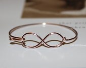 Dainty ROSE GOLD Infinity Bracelet - silver plated