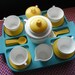 Fisher Price Fun with Food Tea Set Yellow White Flowers 1980s
